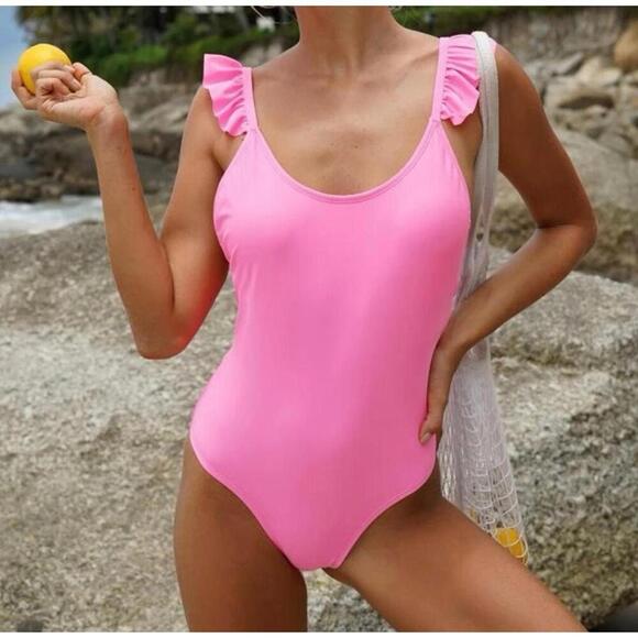 One Piece Swimsuit Hot Pink large - Picture 1 of 4